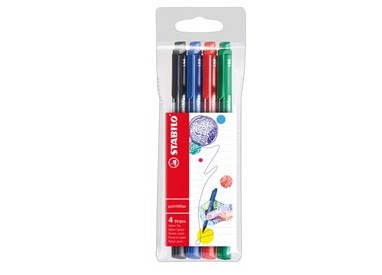 Astuccio 4 pennarelli Point Max punta 0,8mm blu/nero/rosso/verde Stabilo