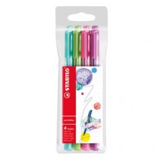 Astuccio 4 pennarelli Point Max punta 0,8mm azzurro/verde/rosa/viola Stabilo