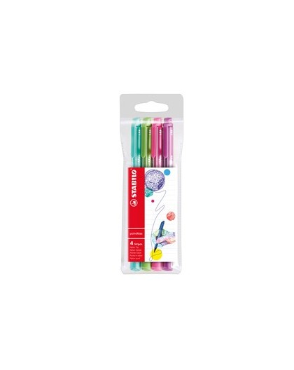 Astuccio 4 pennarelli Point Max punta 0,8mm azzurro/verde/rosa/viola Stabilo