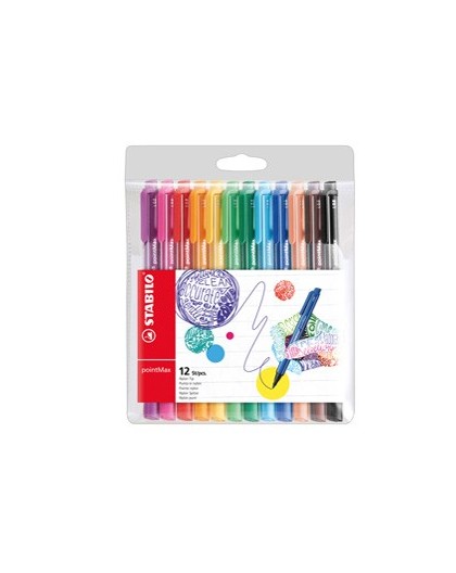 Astuccio 12 pennarelli Point Max punta 0,8mm colori assortiti Stabilo