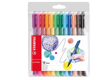 Astuccio 12 pennarelli Point Max punta 0,8mm colori assortiti Stabilo