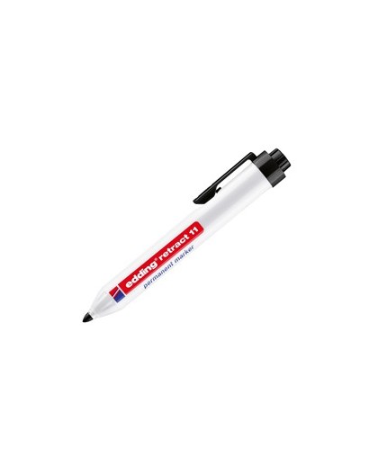 Marcatore permanente 11 Retract punta conica nero Edding