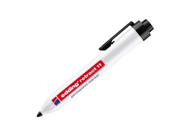 Marcatore permanente 11 Retract punta conica nero Edding