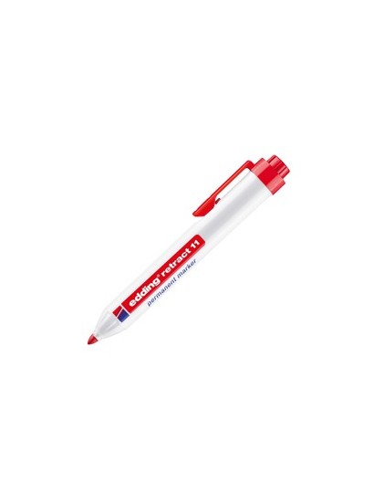 Marcatore permanente 11 Retract punta conica rosso Edding