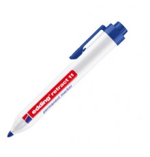 Marcatore permanente 11 Retract punta conica blu Edding