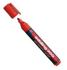 Marcatore permanente 300 punta conica rosso Edding