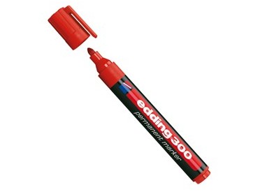 Marcatore permanente 300 punta conica rosso Edding