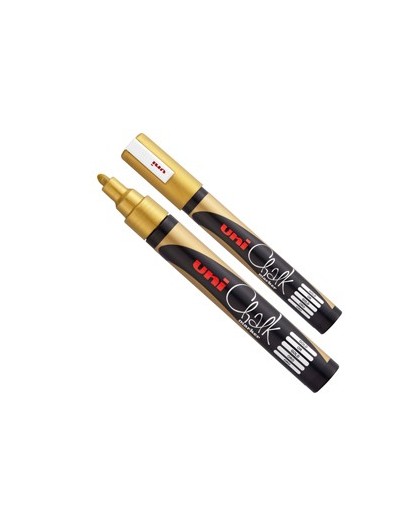 Marcatore a gesso liquido UNI CHALK p.tonda oro UNI MITSUBISHI