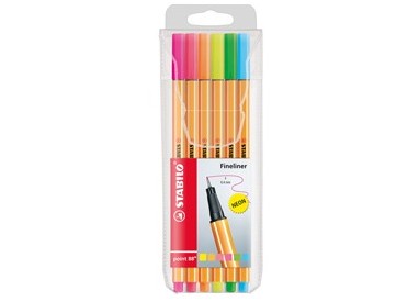 Astuccio 6 pennarelli Point 88 colori neon assortiti 88/6-1 Stabilo