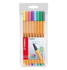 Astuccio 8 pennarelli Point 88 colori pastel assortiti 88/8-01 Stabilo