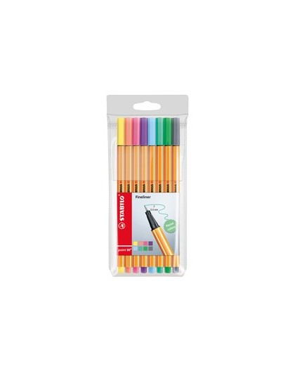Astuccio 8 pennarelli Point 88 colori pastel assortiti 88/8-01 Stabilo