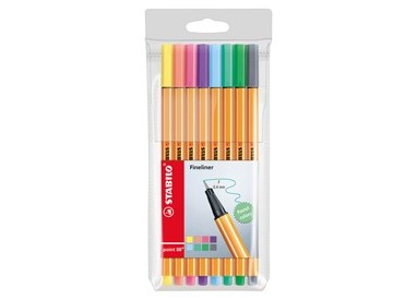 Astuccio 8 pennarelli Point 88 colori pastel assortiti 88/8-01 Stabilo