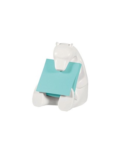 Dispenser Orso+ricarica Post-it® Super Sticky Z-Notes 76x76mm azzurro acquamarin