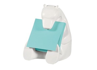 Dispenser Orso+ricarica Post-it® Super Sticky Z-Notes 76x76mm azzurro acquamarin