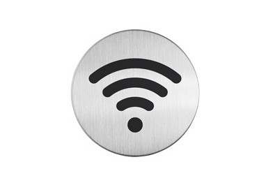 PITTOGRAMMA Ø 8,3cm 'Wi-Fi' IN ACCIAIO