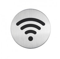 PITTOGRAMMA Ø 8,3cm 'Wi-Fi' IN ACCIAIO