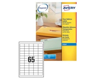 Etichetta adesiva J8651 bianca 25fg A4 38,1X21,2mm (65et/fg) inkjet Avery