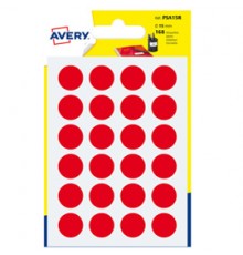 Blister 168 etichetta adesiva tonda PSA rosso Ø15mm Avery