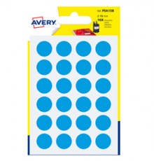 Blister 168 etichetta adesiva tonda PSA blu Ø15mm Avery