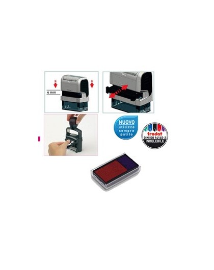 Blister da 3 tamponi 6/4912-2 Blu/Rosso Trodat