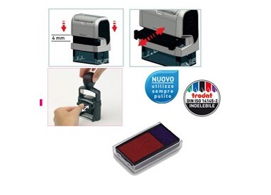 Blister da 3 tamponi 6/4912-2 Blu/Rosso Trodat