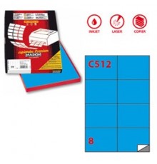 Etichetta adesiva C/512 blu 100fg A4 105x74,25mm (8et/fg) Markin