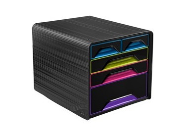 Cassettiera 5 cassetti misti nero/multicolore 7-213 Smoove Cep