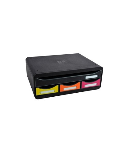 Cassettiera Toolbox 4 cassetti nero/arlecchino Exacompta
