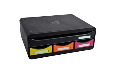 Cassettiera Toolbox 4 cassetti nero/arlecchino Exacompta