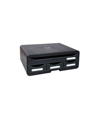 Cassettiera Toolbox 4 cassetti nero Exacompta