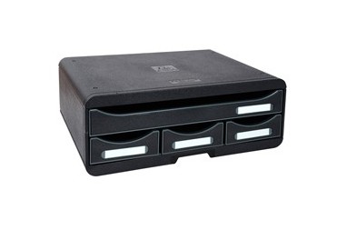 Cassettiera Toolbox 4 cassetti nero Exacompta