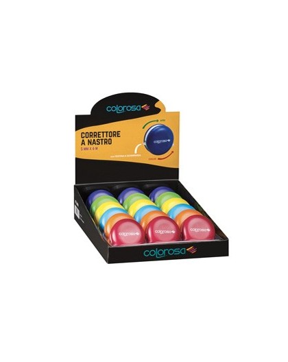 Espositore 18 nastri correttore 5mmx6mt Colorosa RiPlast