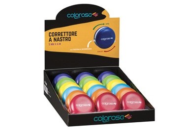 Espositore 18 nastri correttore 5mmx6mt Colorosa RiPlast