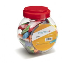 Barattolo 48 gomme soft-touch lungh. 8cm colori ass. Colorosa RiPlast