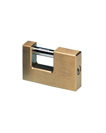 Lucchetto corazzato per saracinesca in ottone massiccio 60MM dim 77X50X16,5mm