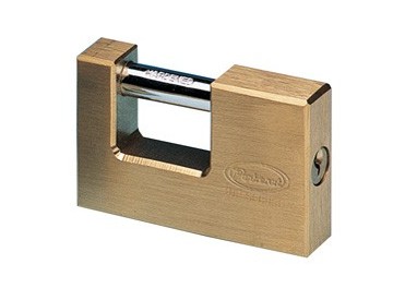 Lucchetto corazzato per saracinesca in ottone massiccio 60MM dim 77X50X16,5mm