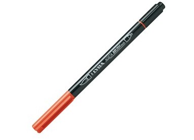 Pennarello a 2 punte AQUA BRUSH DUO rosso Saturno LYRA