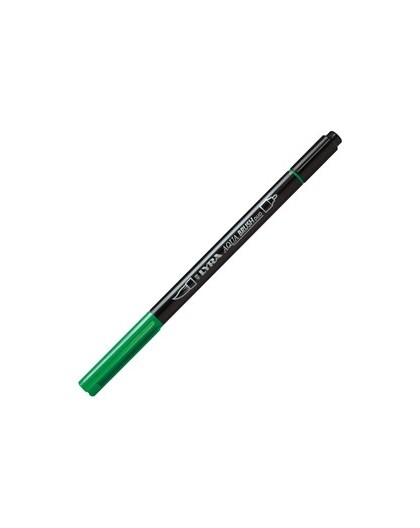 Pennarello a 2 punte AQUA BRUSH DUO verde permanente LYRA