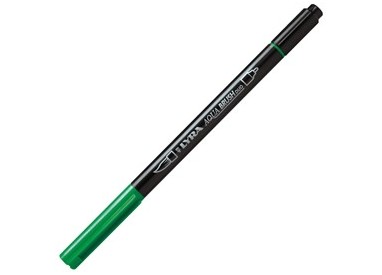 Pennarello a 2 punte AQUA BRUSH DUO verde permanente LYRA
