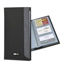 Portabiglietti in tessuto nero/grigio City Time