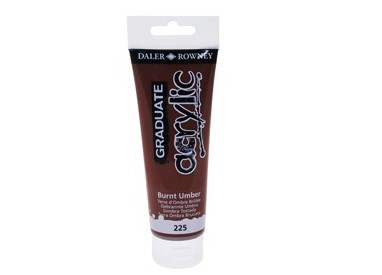 Colore acrilico fine Graduate tubo 120 ml terra d'ombra bruciata Daler Rowney
