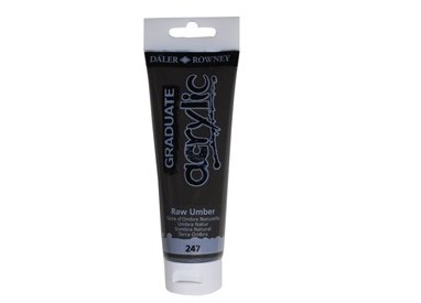 Colore acrilico fine Graduate tubo 120 ml terra d'ombra naturale Daler Rowney