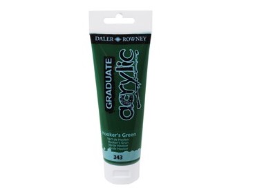Colore acrilico fine Graduate tubo 120 ml verde Hooker Daler Rowney