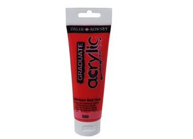Colore acrilico fine Graduate tubo 120 ml rosso cadmio imit. Daler Rowney