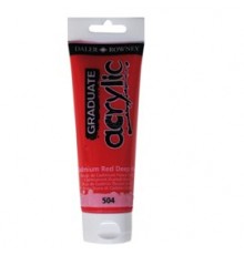 Colore acrilico fine Graduate tubo 120ml rosso cadmio scuro imit. Daler Rowney