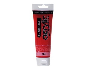 Colore acrilico fine Graduate tubo 120ml rosso cadmio scuro imit. Daler Rowney