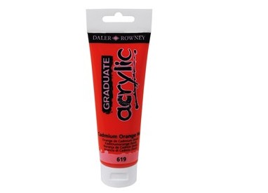 Colore acrilico fine Graduate tubo 120ml arancio cadmio scuro im. Daler Rowney