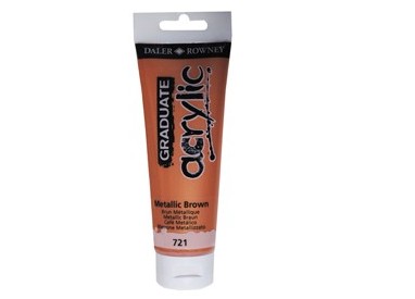 Colore acrilico fine Graduate tubo 120ml marrone metal Daler Rowney