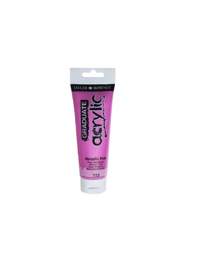 Colore acrilico fine Graduate tubo 120ml rosa metal Daler Rowney