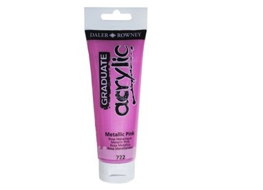 Colore acrilico fine Graduate tubo 120ml rosa metal Daler Rowney